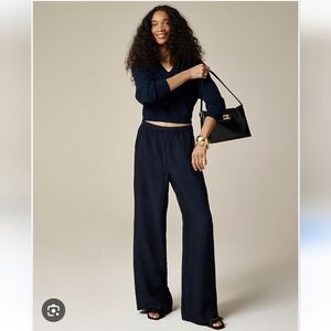 J. Crew Navy Wide Leg Pants
